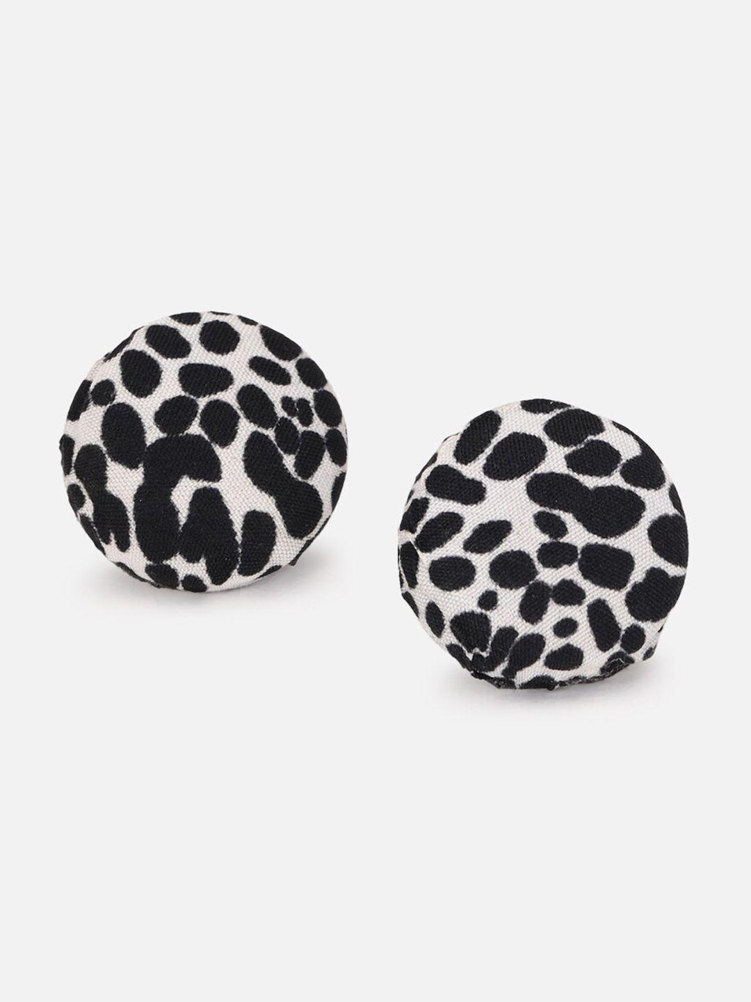 forever 21 black & white contemporary studs earrings
