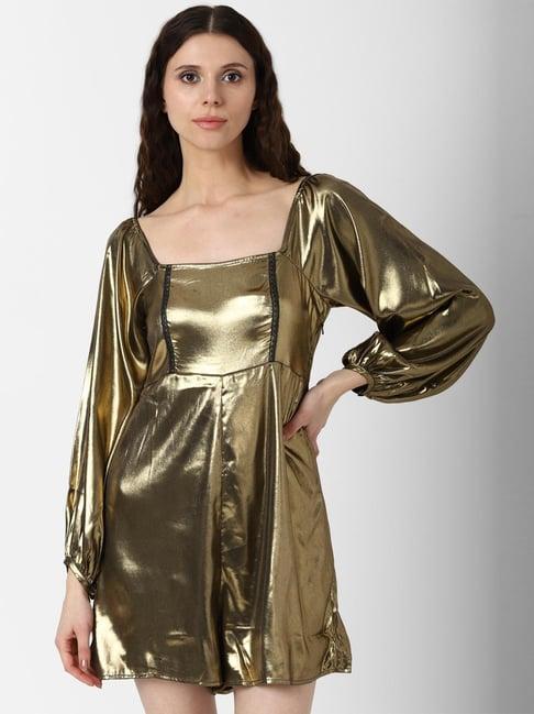 forever 21 gold metallic playsuit