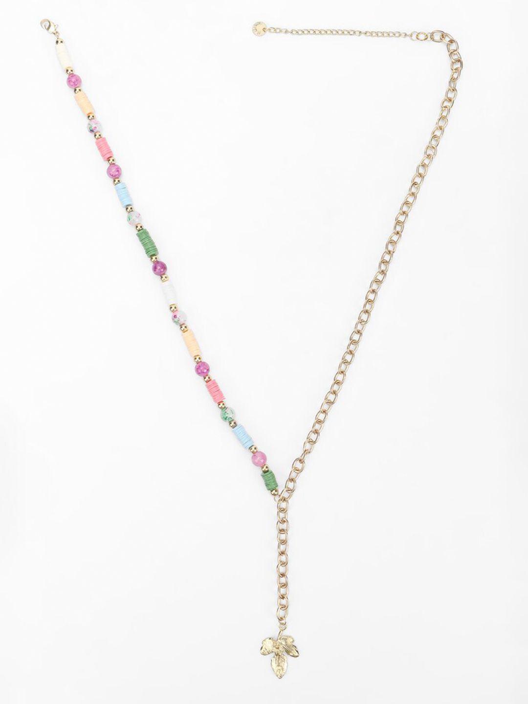 forever 21 gold plated artificial beads necklace