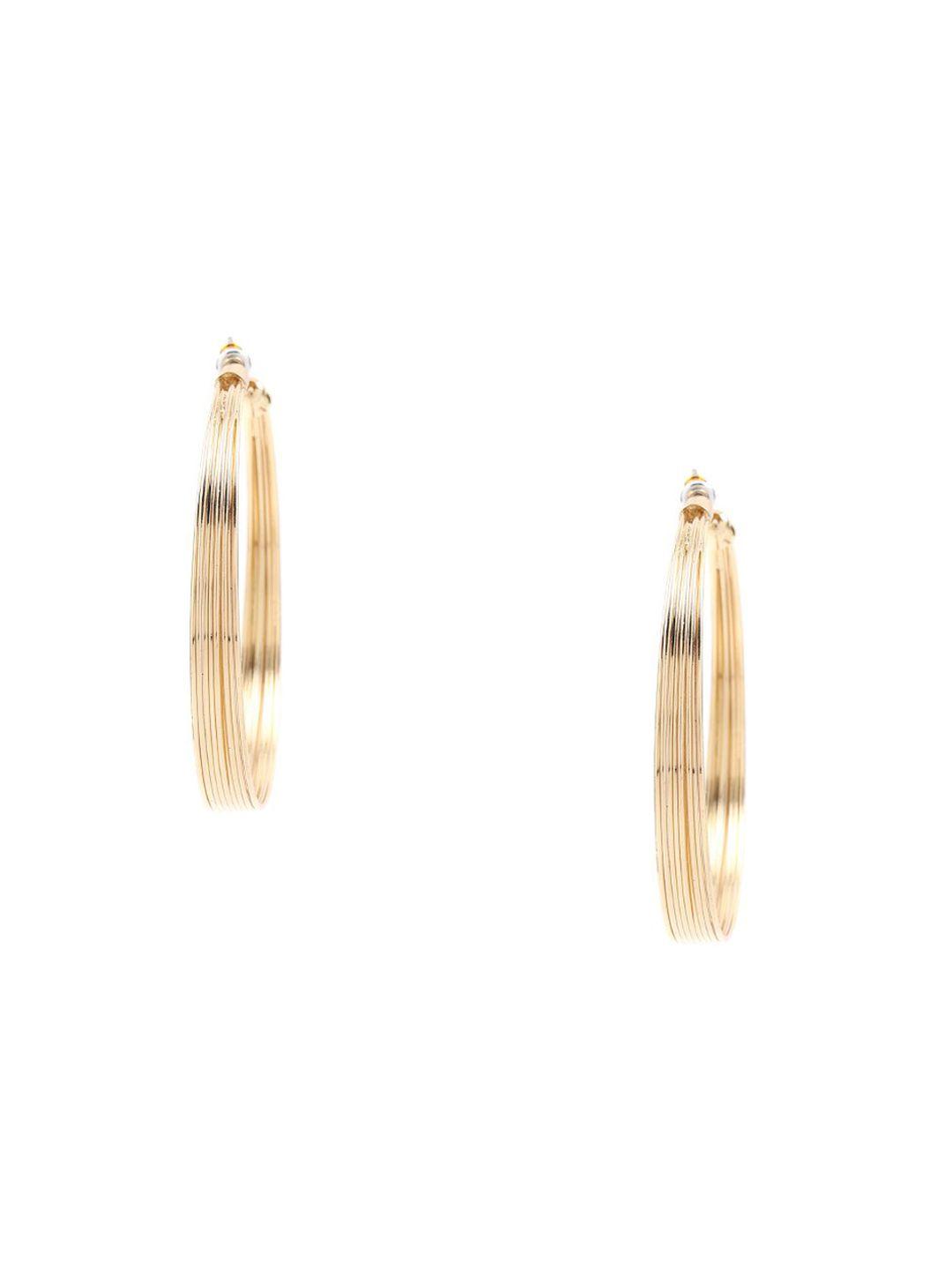 forever 21 gold-toned contemporary hoop earrings