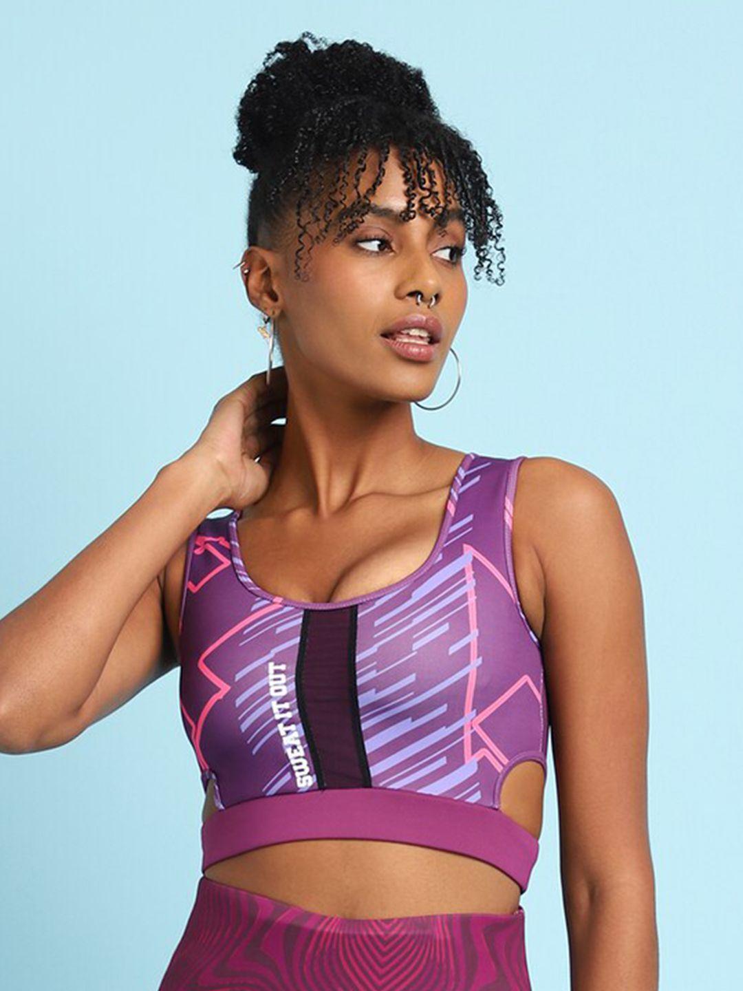 forever 21 graphic printed all day comfort sport bra half coverage underwired