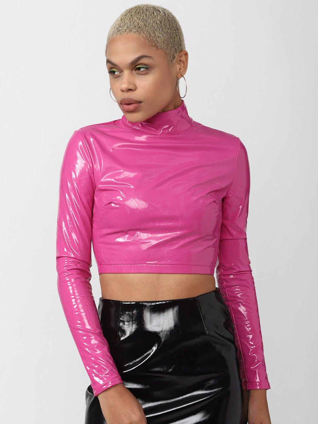 forever 21 high neck fitted crop top