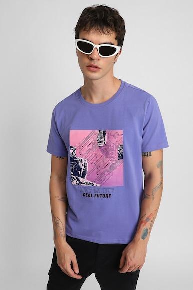 forever 21 men purple printed,t-shirt