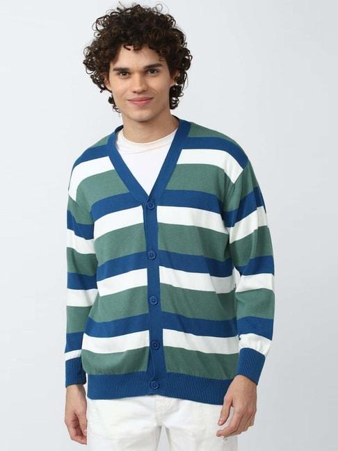 forever 21 multi cotton regular fit striped cardigan