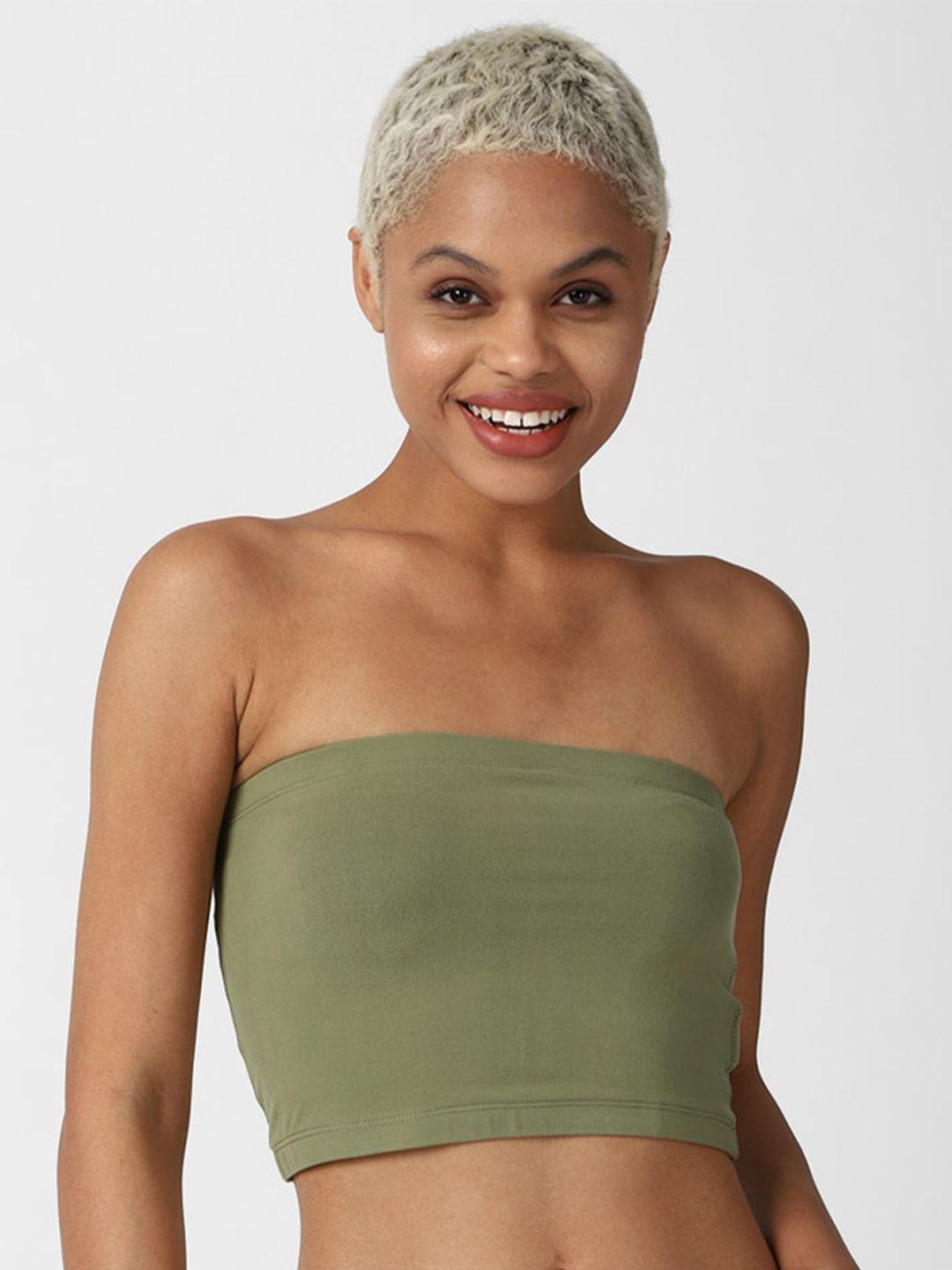 forever 21 olive green tube crop top