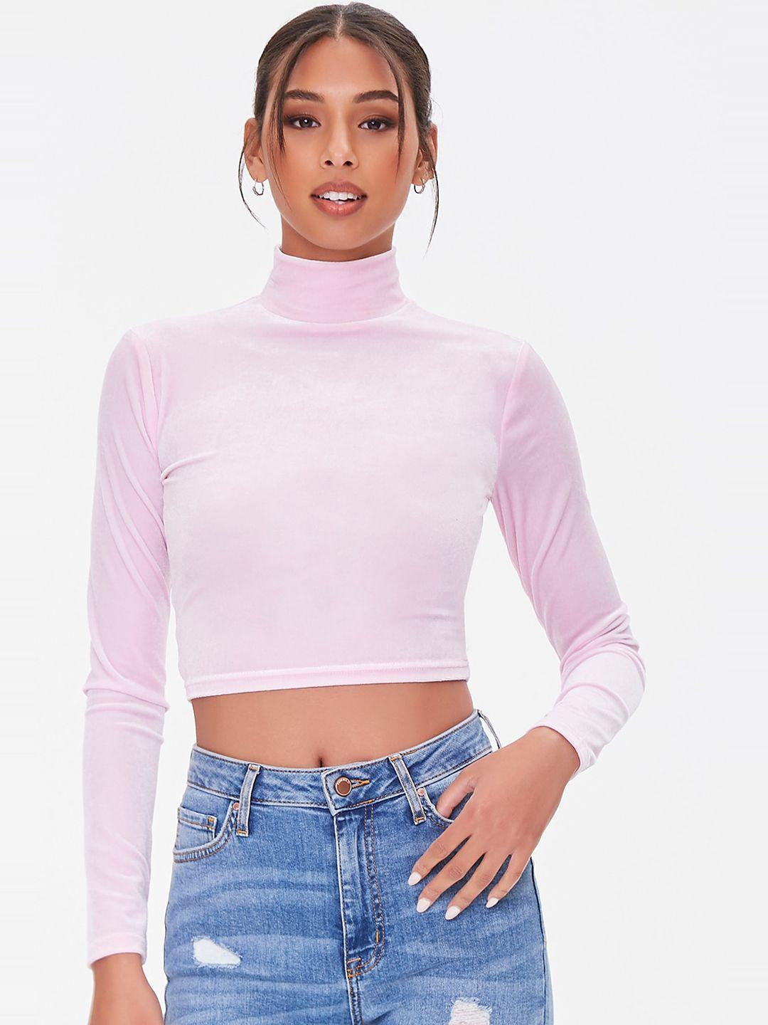 forever 21 pink fitted crop top