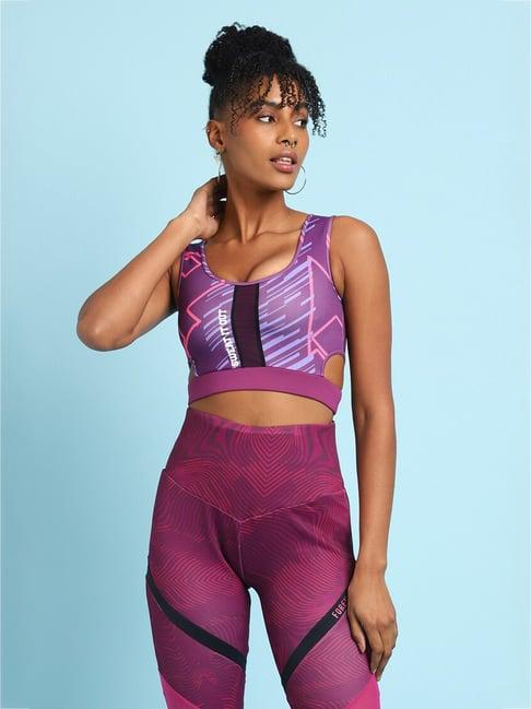 forever 21 purple printed sports bra