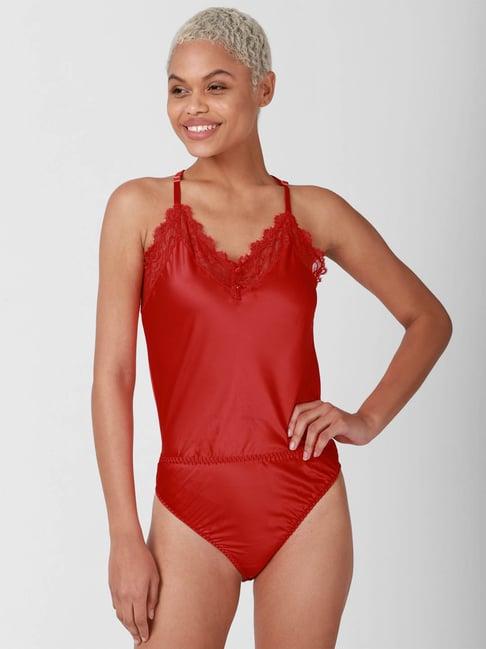 forever 21 red cotton bodysuit