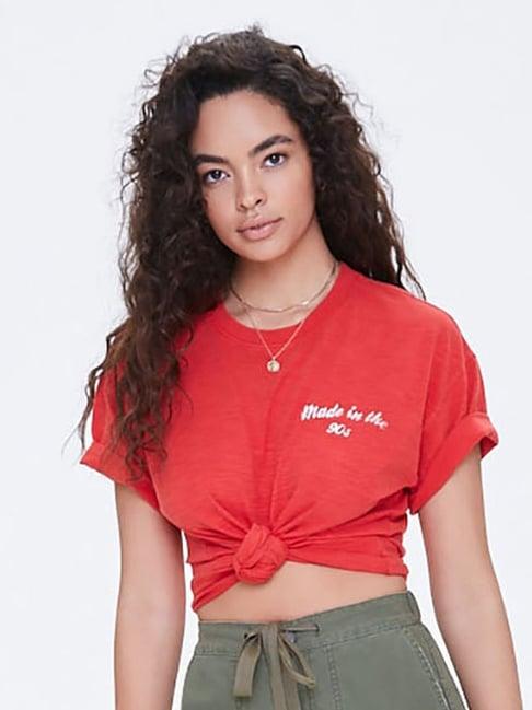 forever 21 red cotton tee