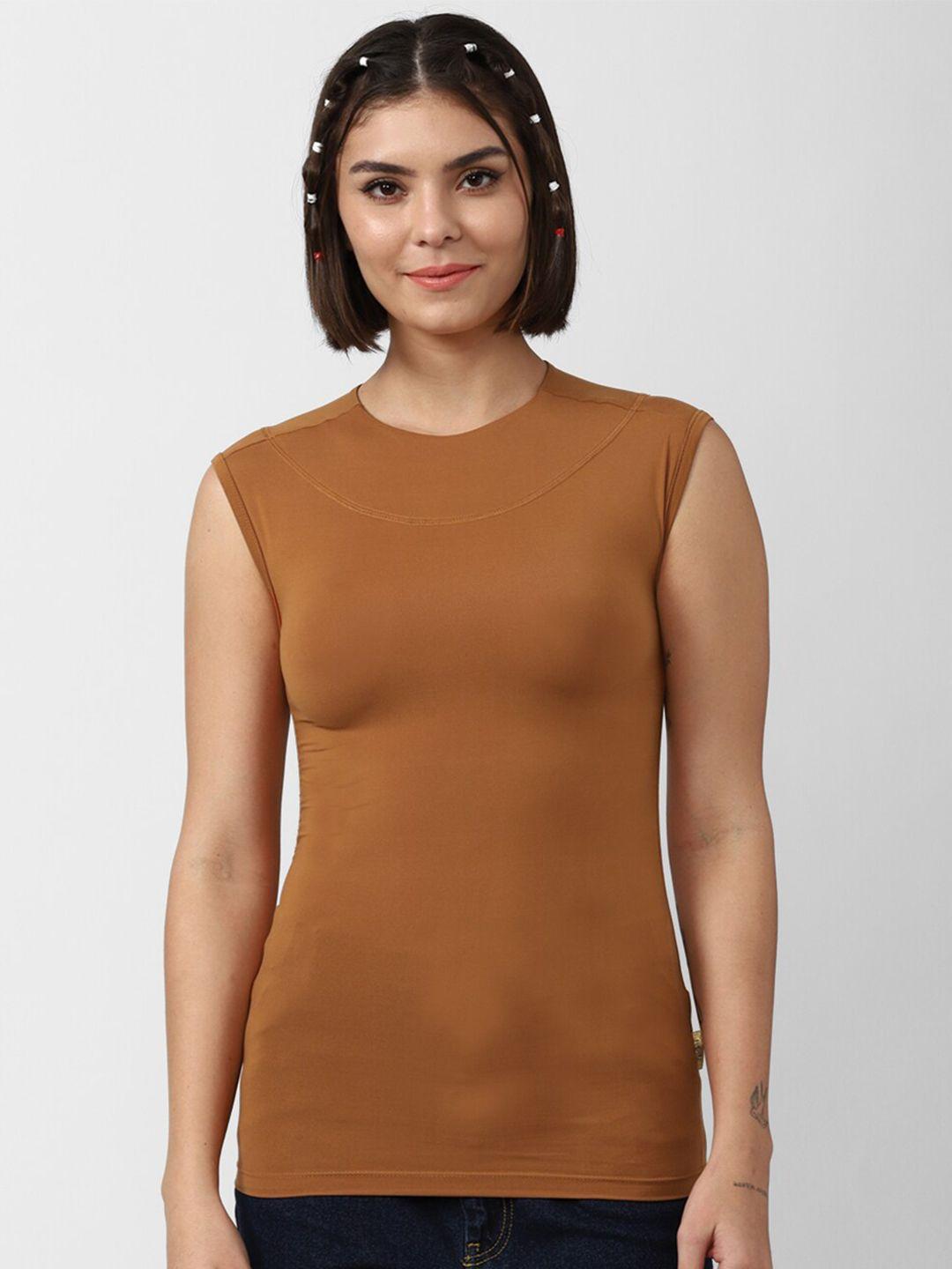 forever 21 rust solid sleeveless top