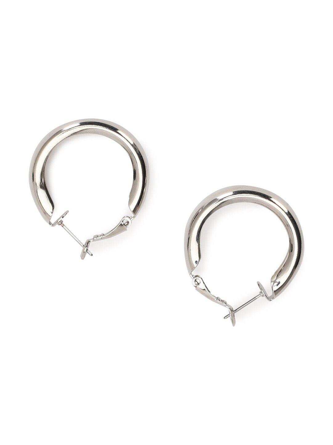 forever 21 silver-toned circular hoop earrings