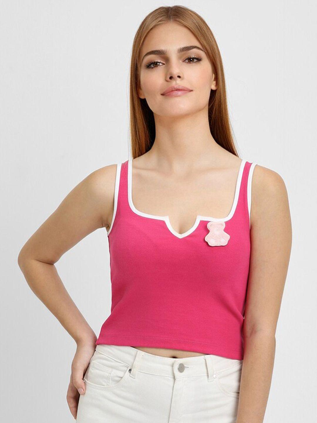 forever 21 sleeveless fitted cotton crop top