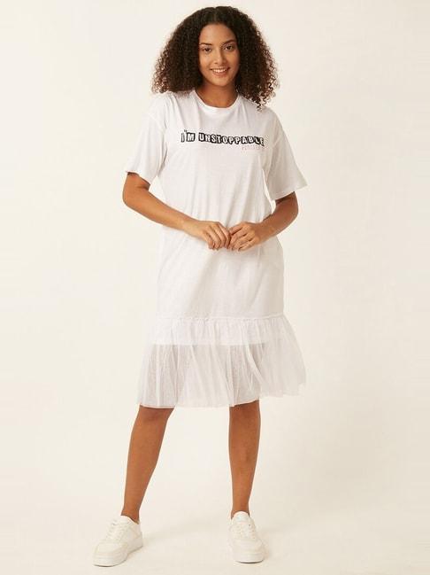 forever 21 white printed a-line dress