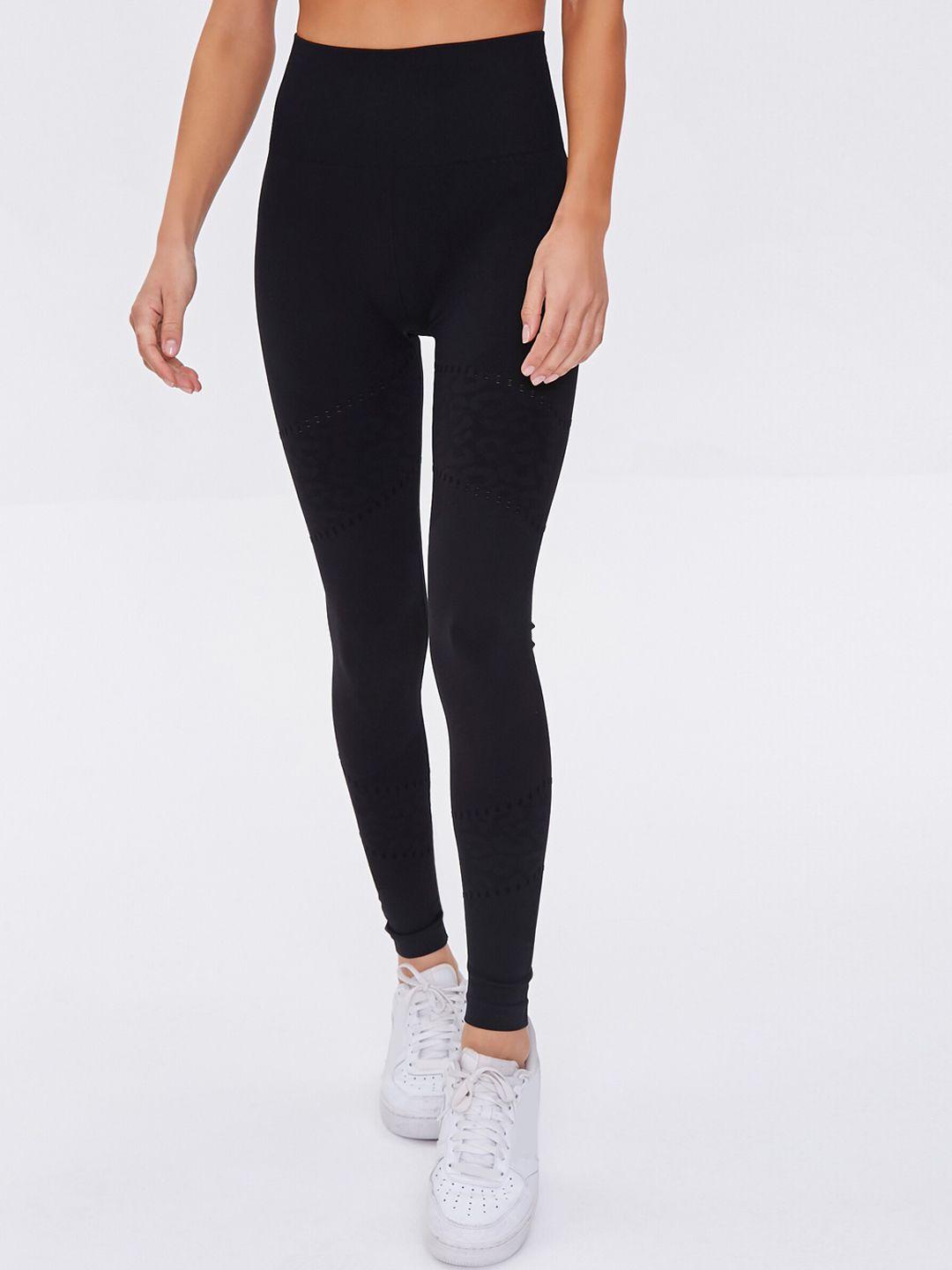 forever 21 women black solid tights