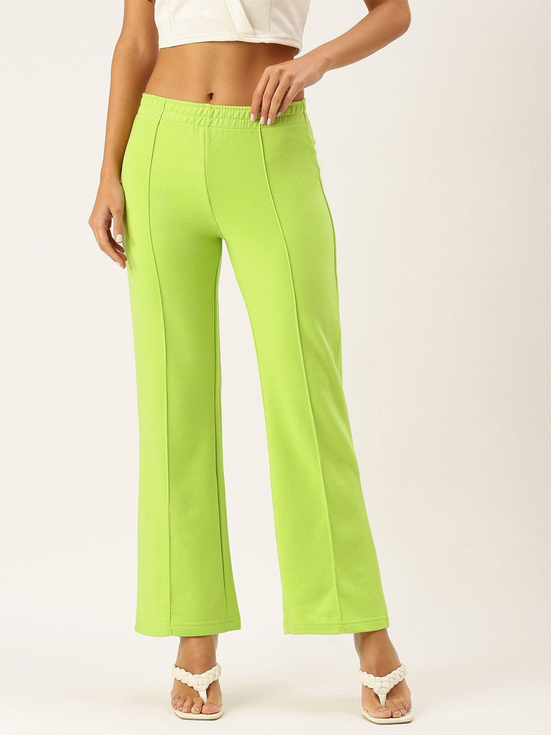 forever 21 women fluorescent green parallel trousers