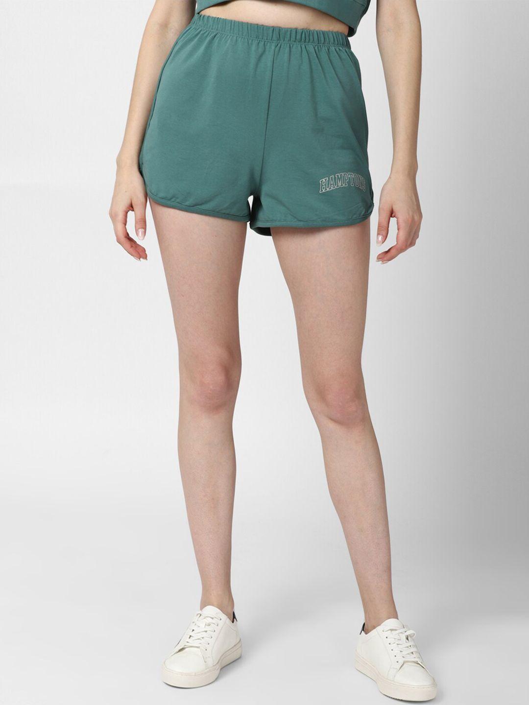 forever 21 women green sports shorts