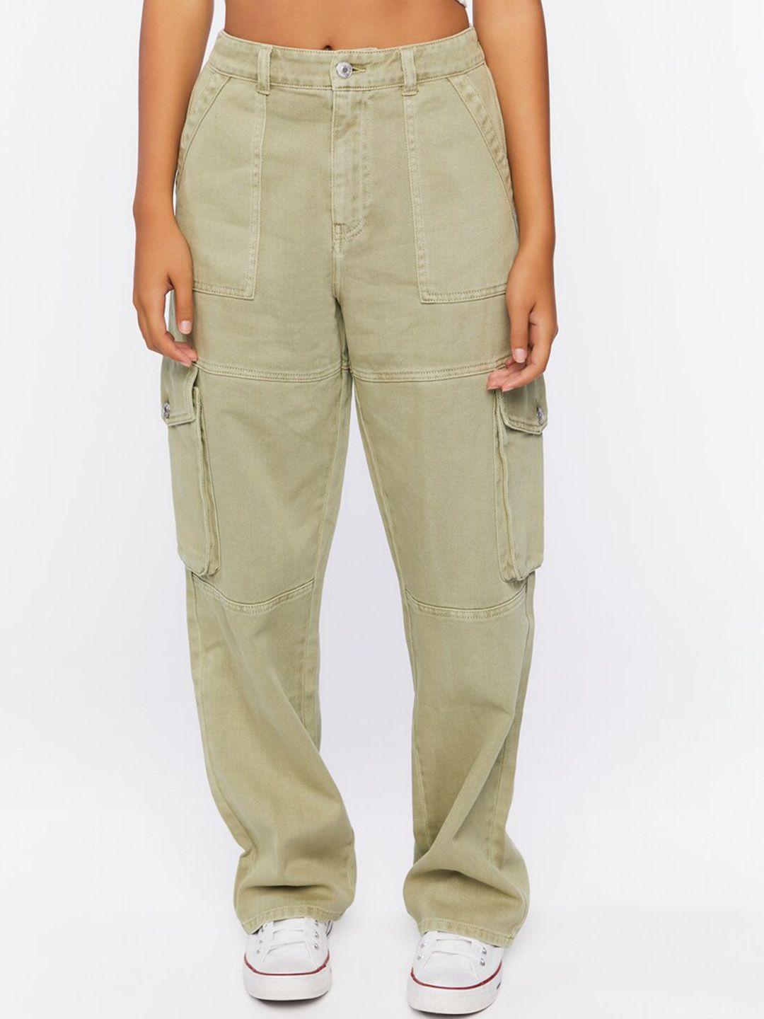forever 21 women mid rise cargos trousers