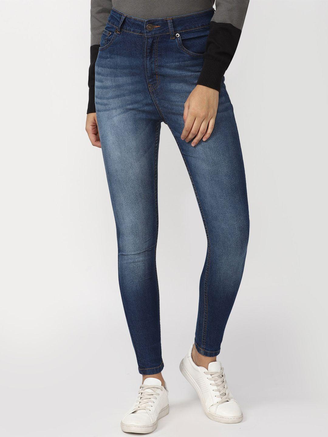 forever 21 women mid-rise heavy fade jeans