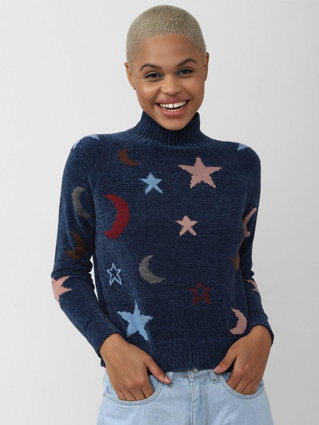 forever 21 women printed pullover sweater