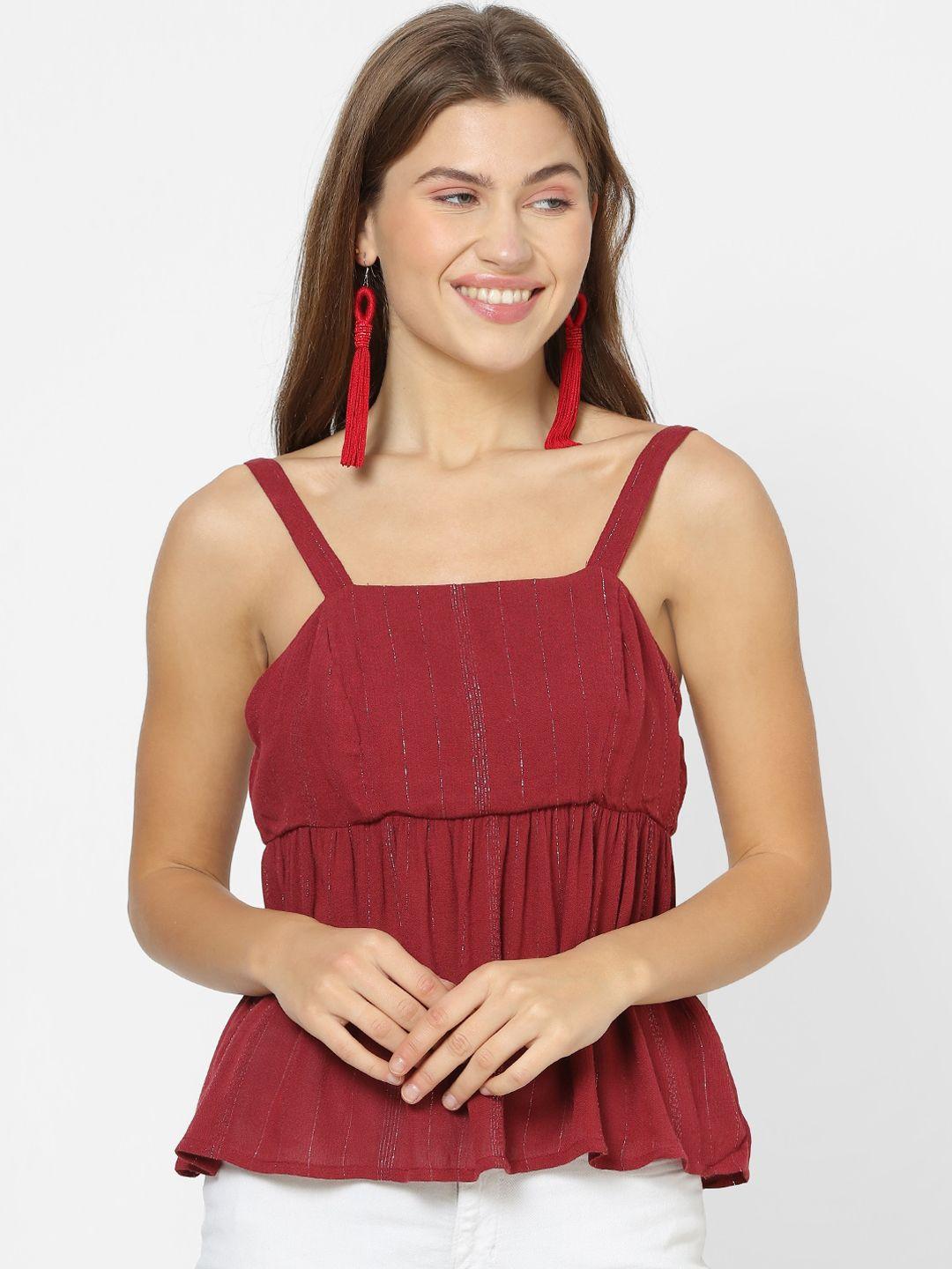 forever 21 women red solid empire top