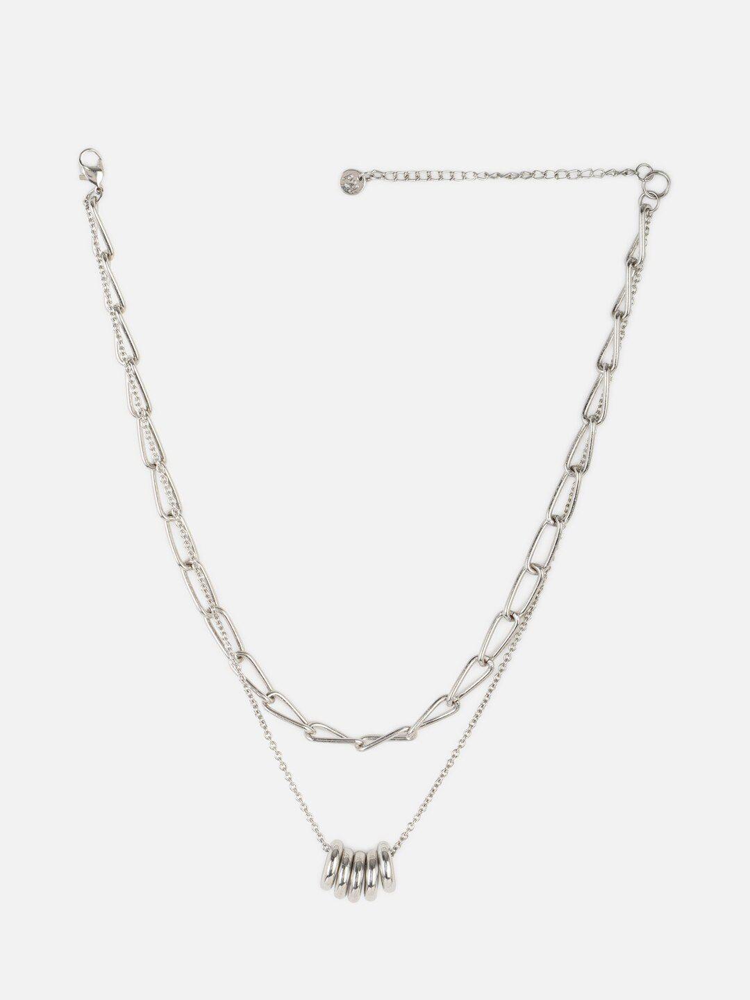 forever 21 women silver necklace and chains