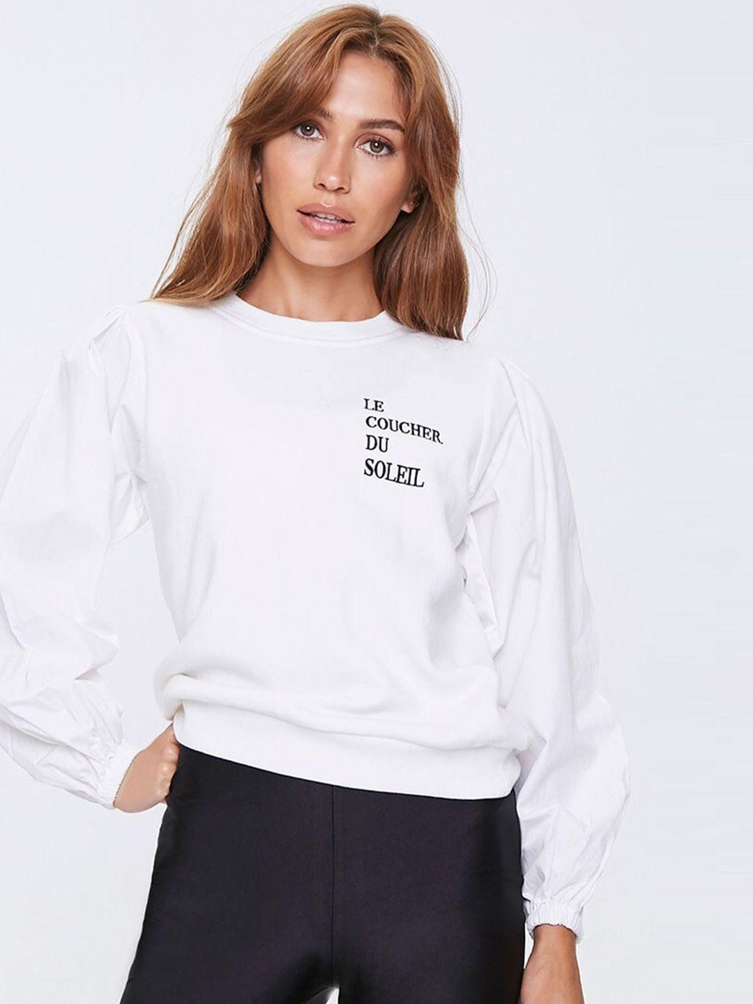 forever 21 women white printed top