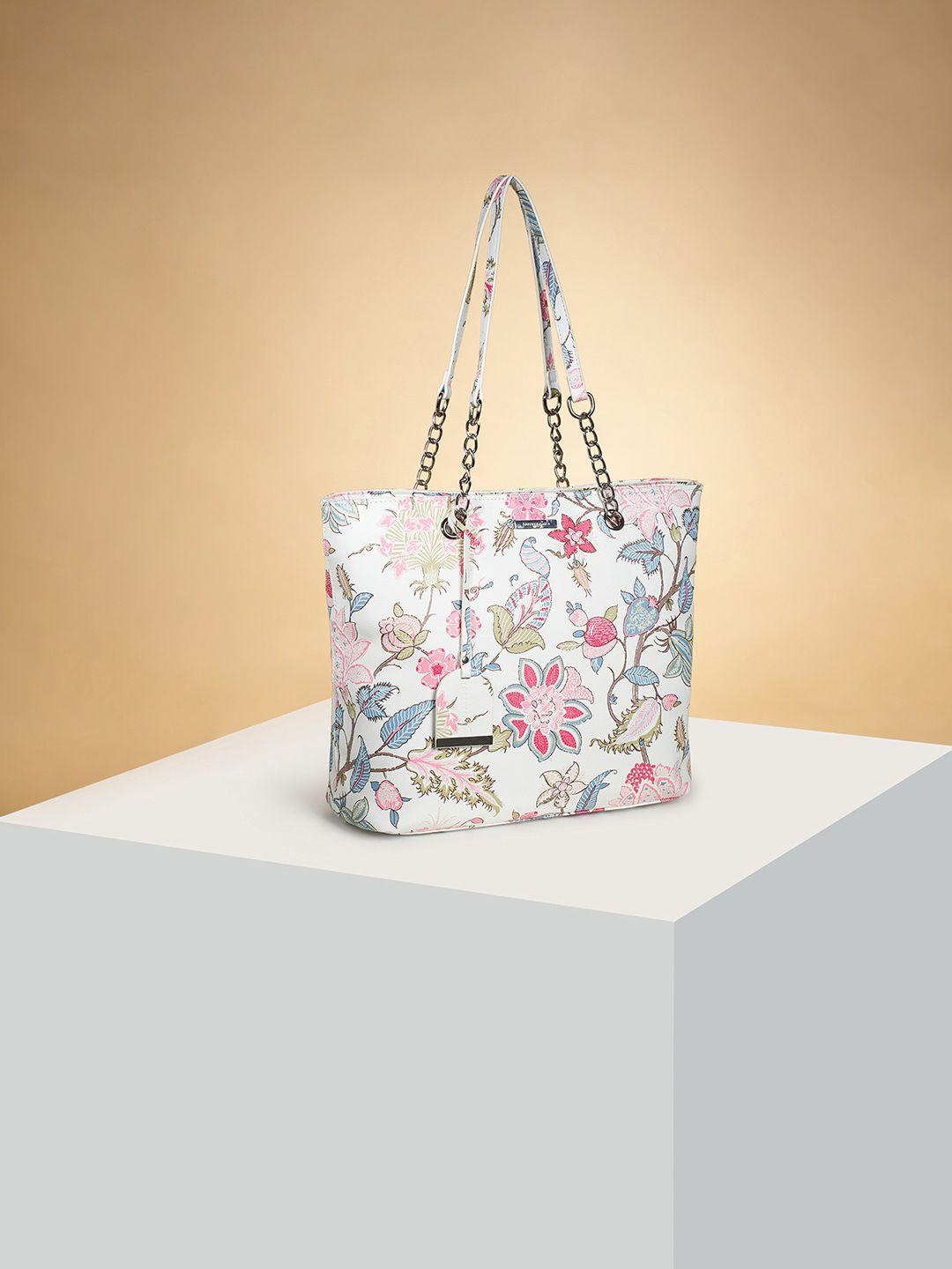 forever glam by pantaloons floral printed pu oversized structured shoulder bag