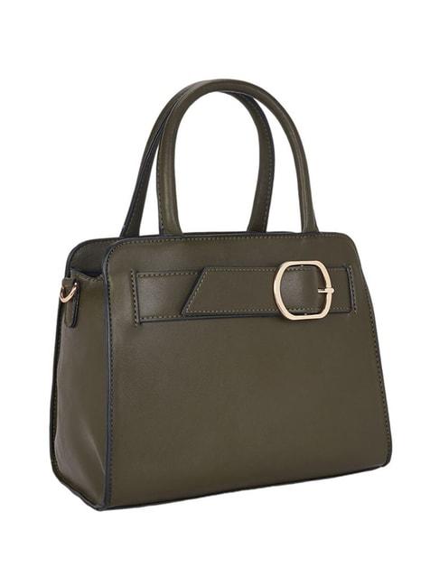 forever glam by pantaloons olive solid medium handbag