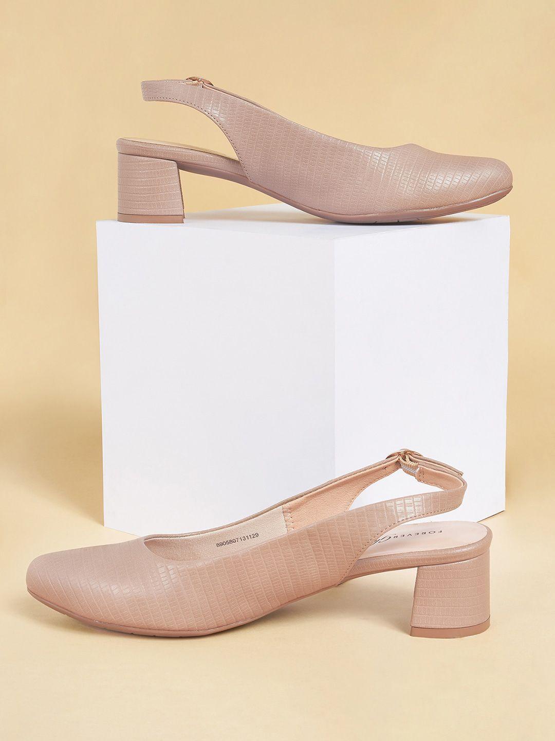 forever glam by pantaloons textured block heels mules