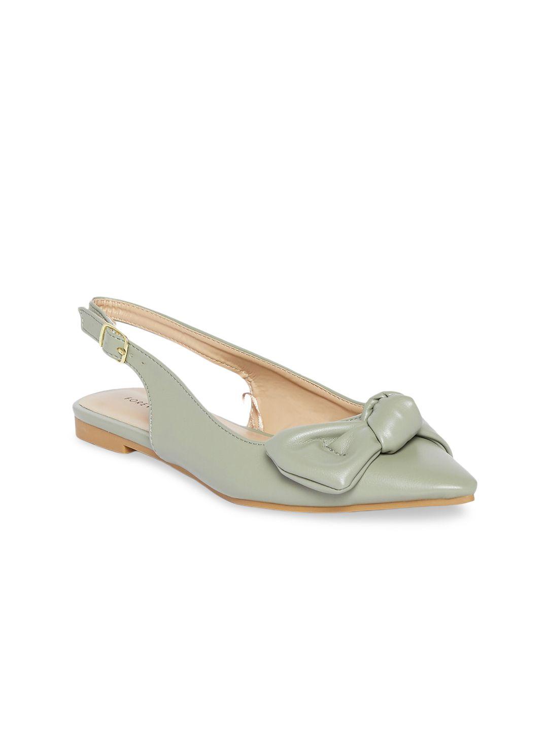 forever glam by pantaloons women green ballerinas with bows flats