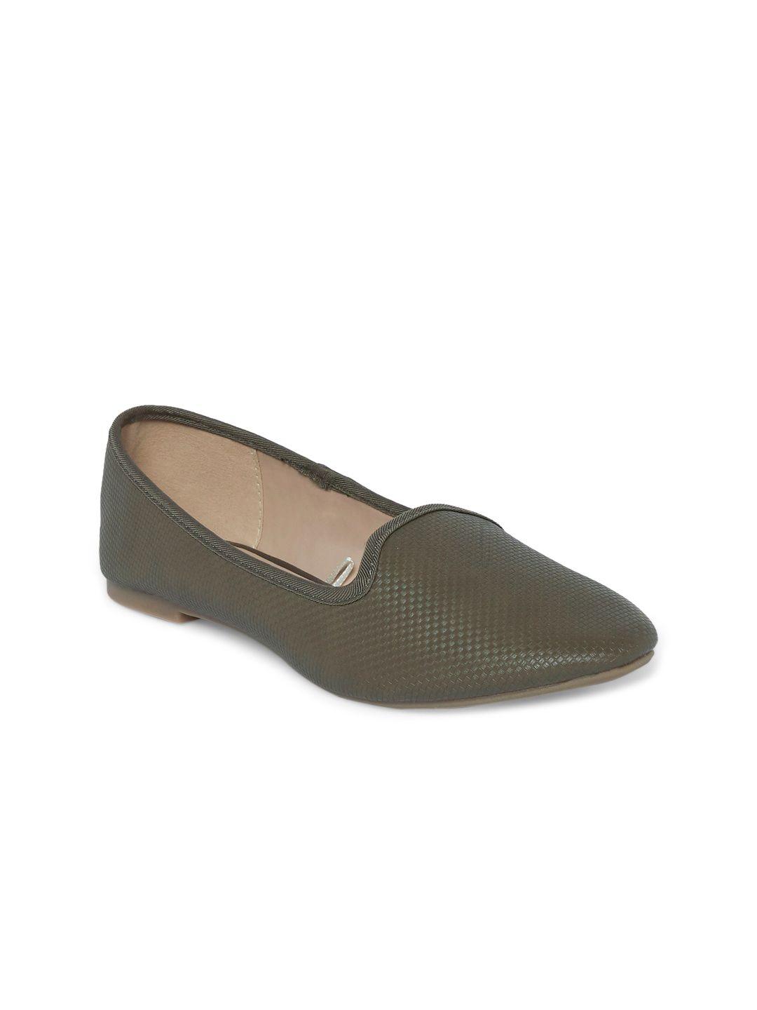 forever glam by pantaloons women olive green ballerinas flats