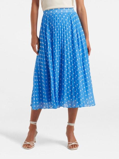 forever new blue printed midi skirt