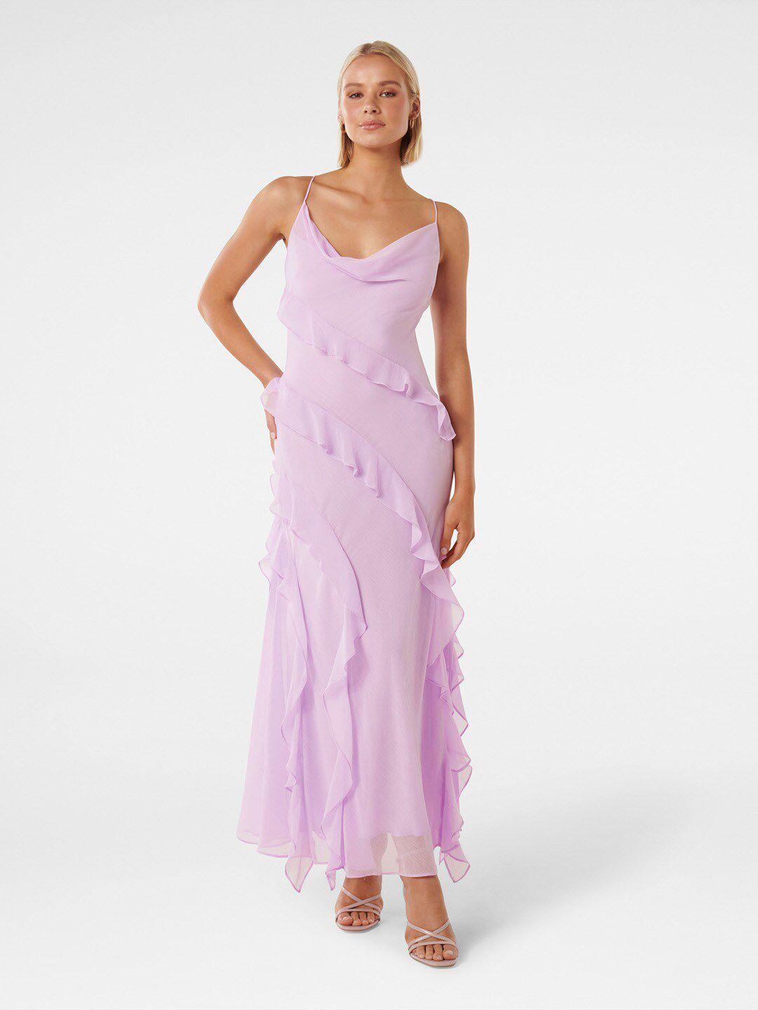 forever new cowl neck ruffle maxi dress