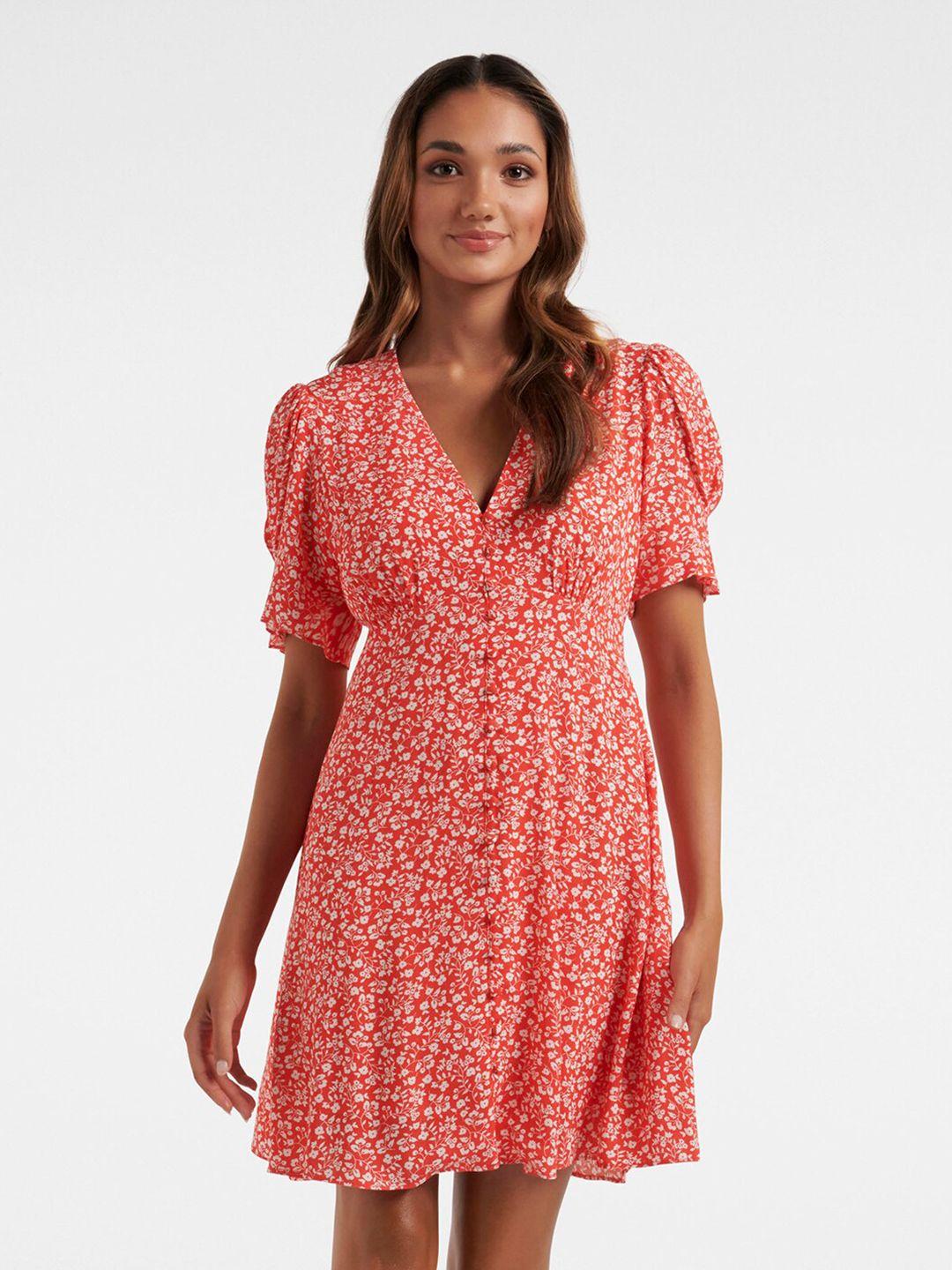 forever new floral printed smocked a-line dress