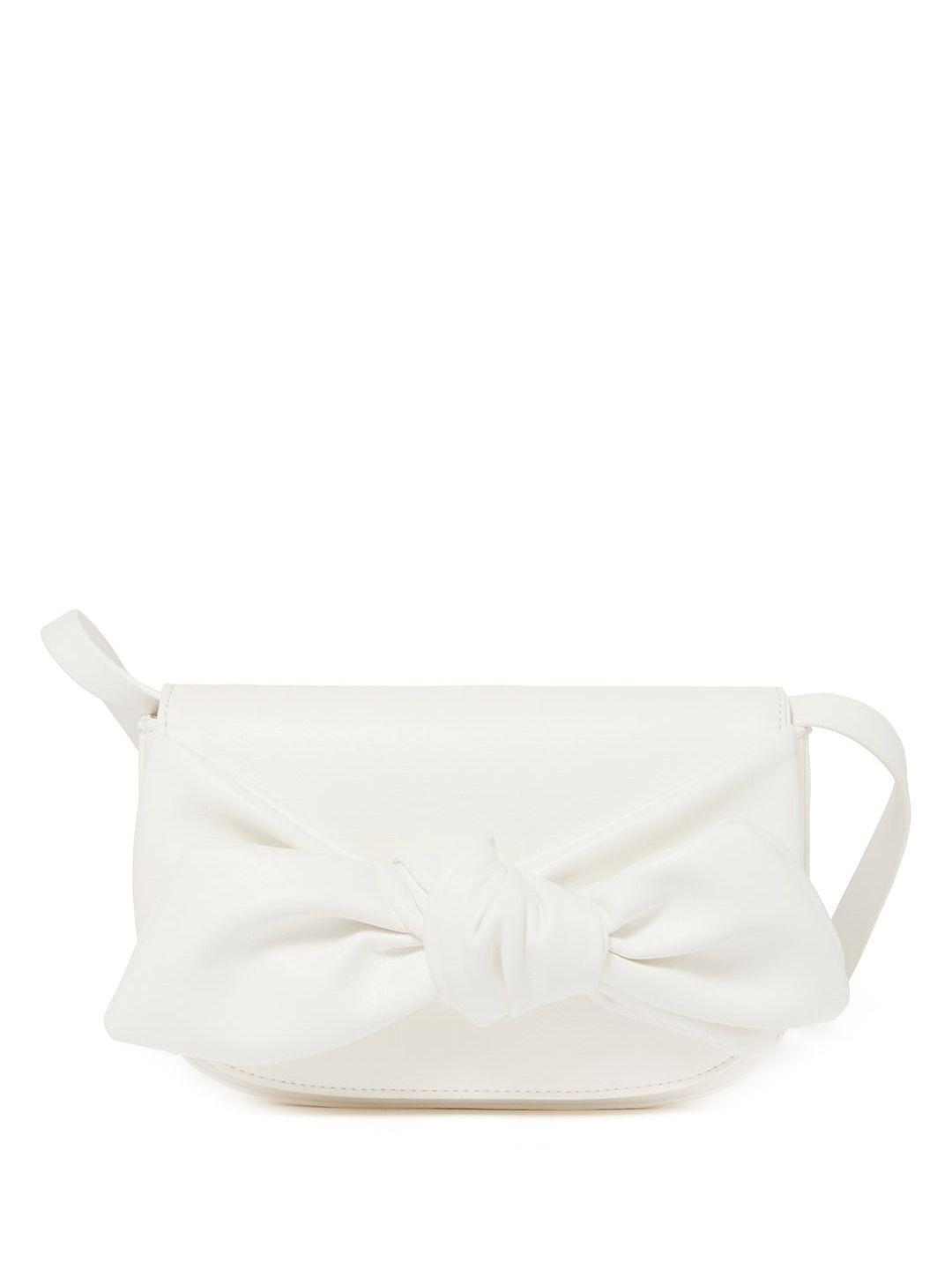 forever new pu structured sling bag with bow detail