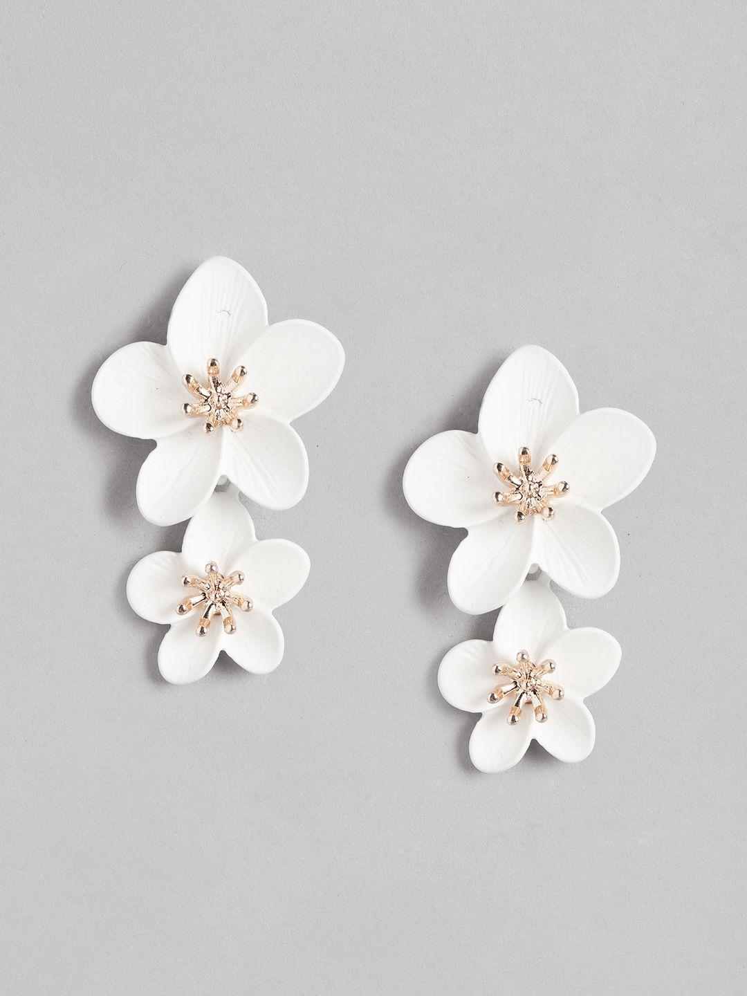 forever new rose gold-plated floral drop earrings