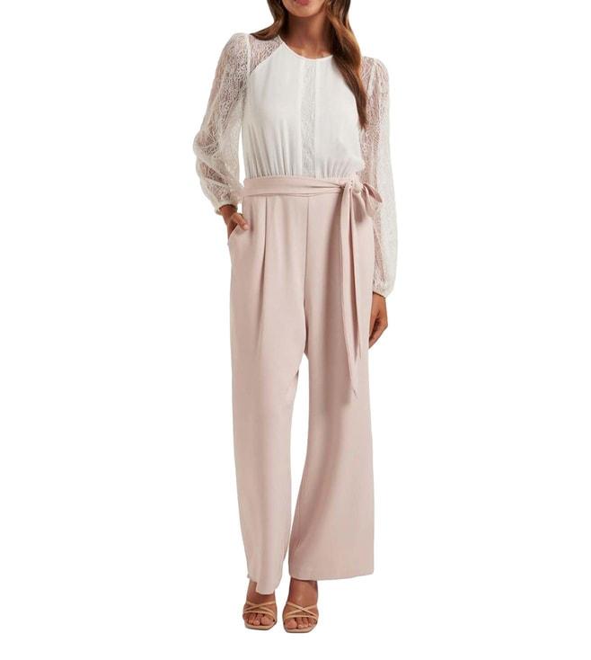 forever new white & peach jumpsuit