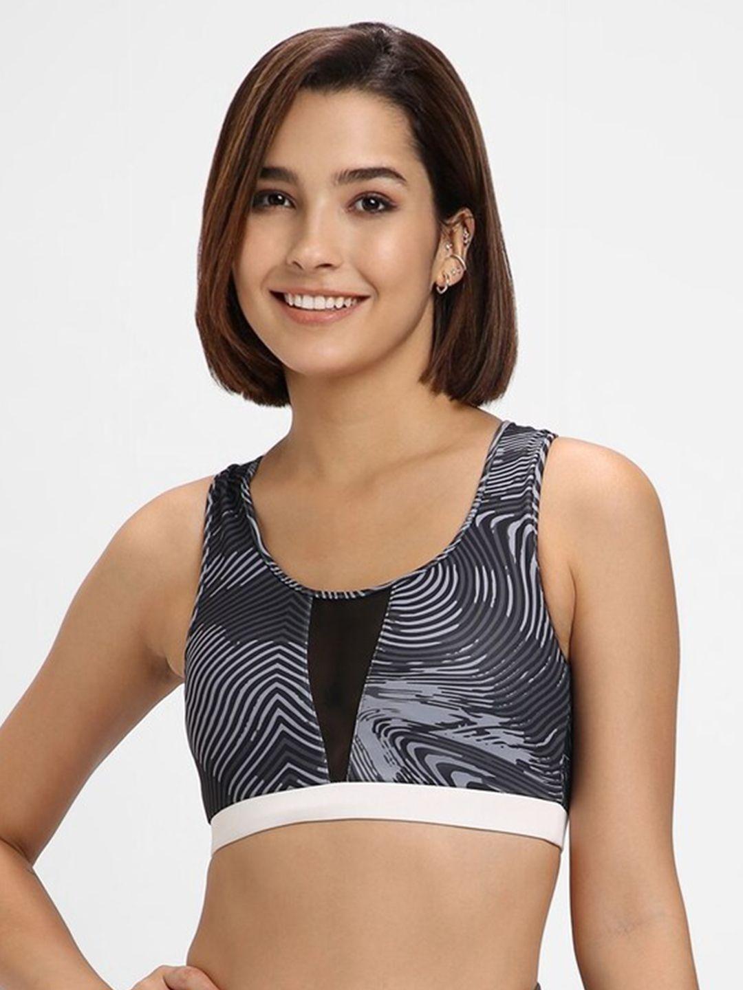 forever 21 abstract printed half coverage workout sports bra with all day comfort