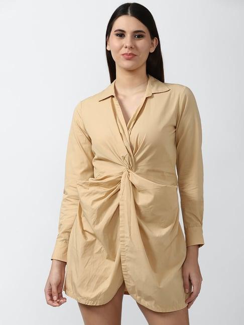 forever 21 beige cotton a line dress