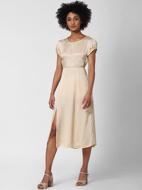 forever 21 beige regular fit a line dress