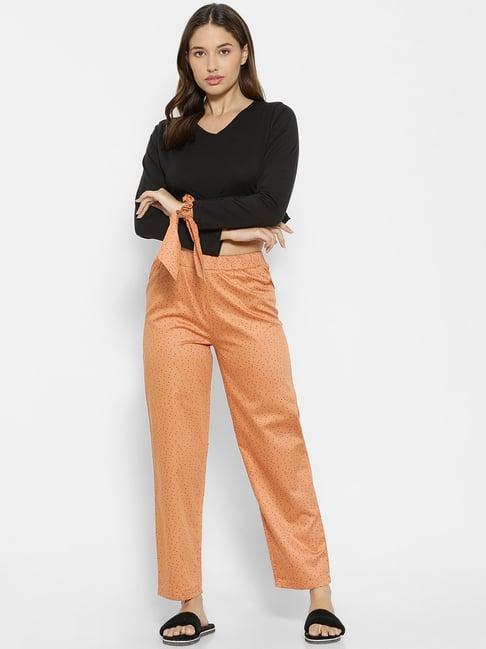 forever 21 black & rust v neck crop top with pyjamas