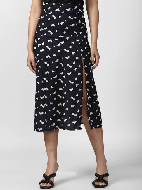 forever 21 black & white printed skirt