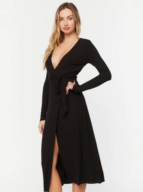 forever 21 black blouson dress