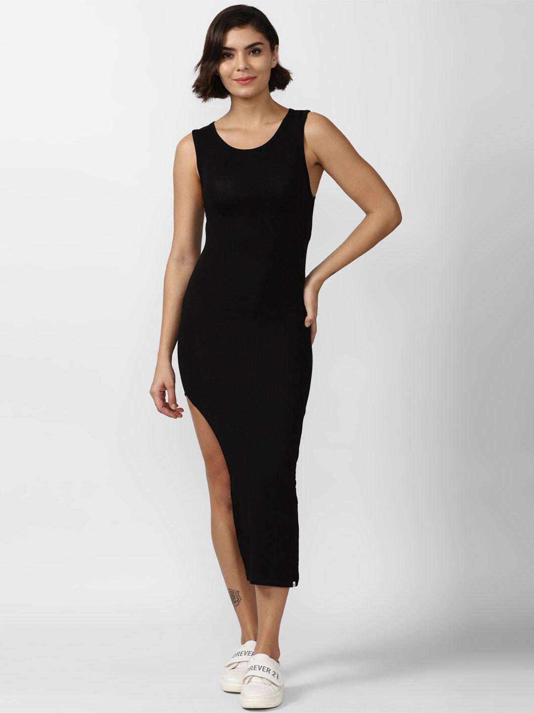 forever 21 black bodycon midi dress