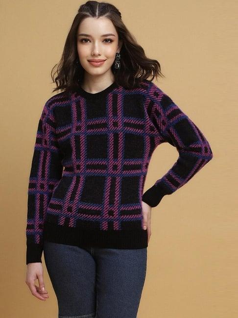 forever 21 black chequered sweater