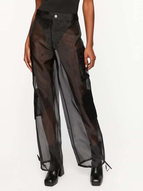 forever 21 black cotton flared pants