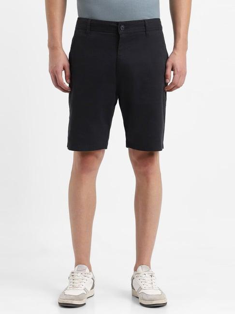 forever 21 black cotton regular fit shorts