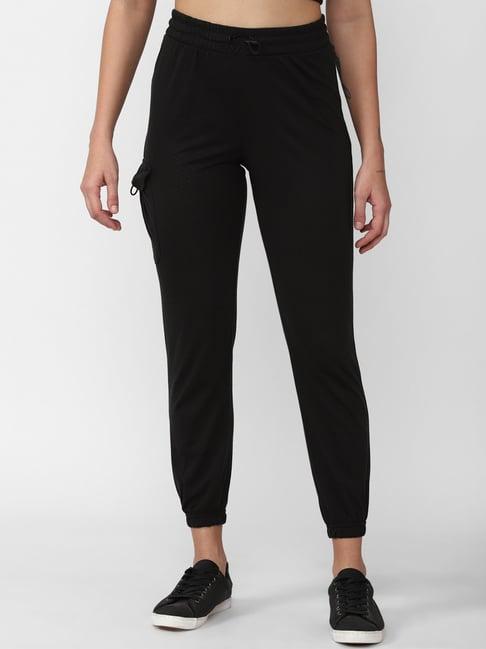 forever 21 black mid rise regular fit joggers