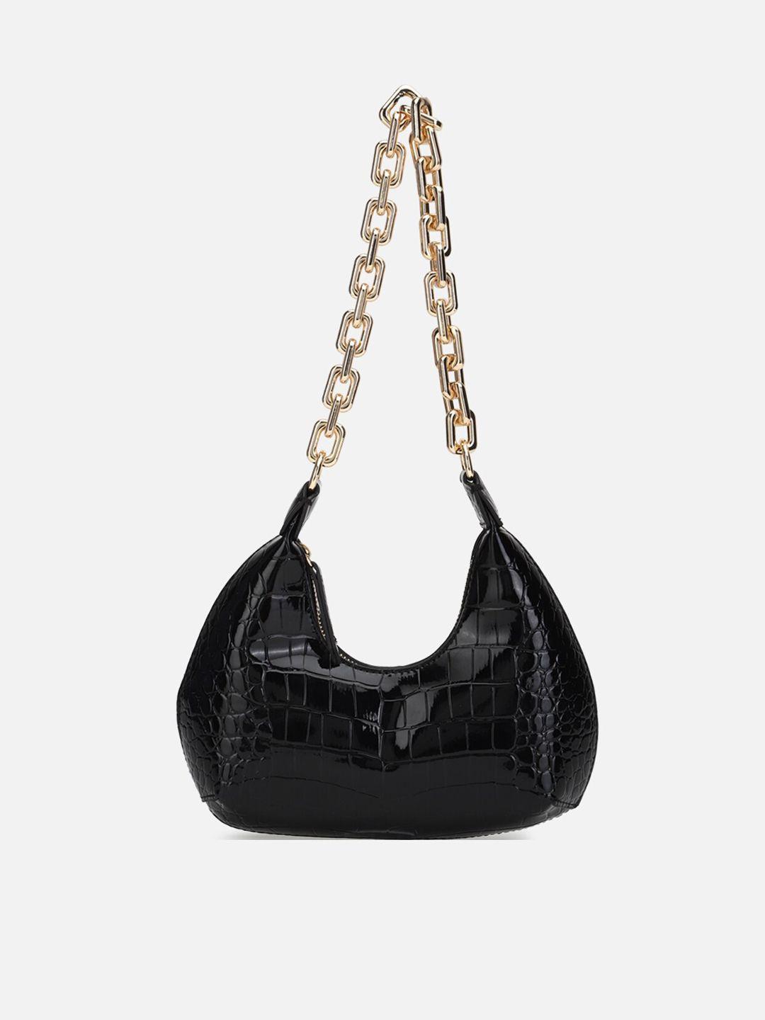 forever 21 black pu structured hobo bag with tasselled