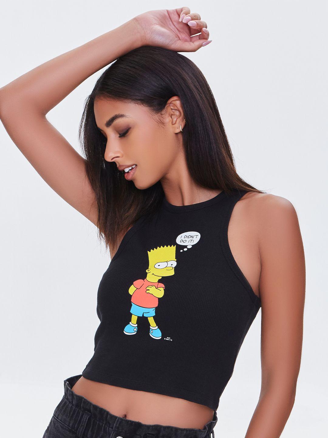 forever 21 black regular crop top